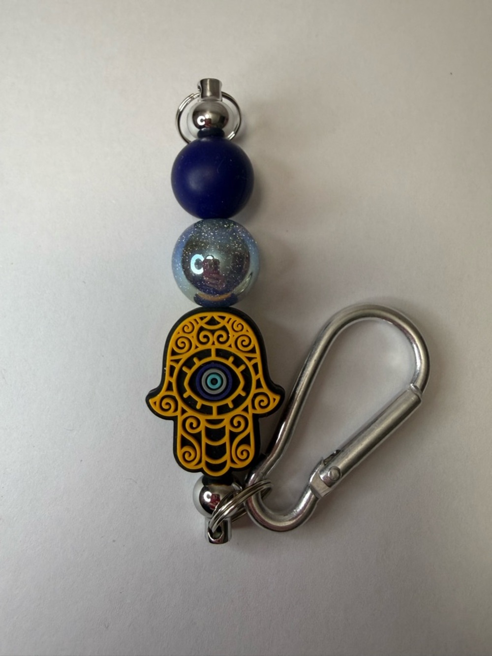 New Hamsa Beaded Keychain